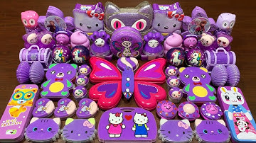 SPECIAL PURPLE HELLO KITTY - Mixing Random Things Into Glossy Slime ! Satisfying Slime Videos #1128