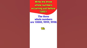 write the three whole Number Before 10001 shorts