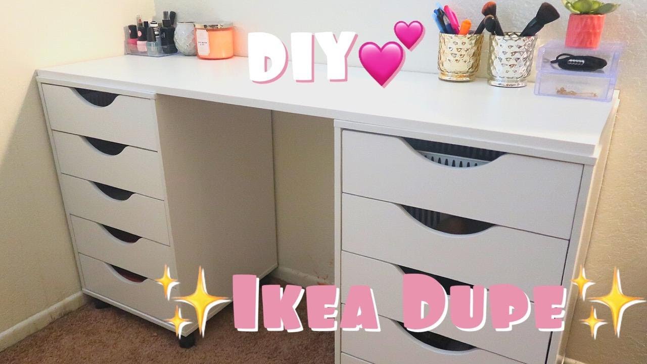 DIY Ikea Vanity Dupe | Under $100 | Alex Desk