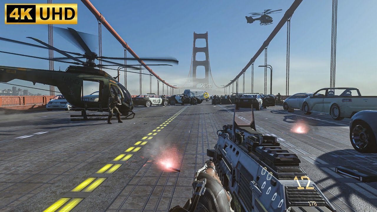 San Francisco Golden Gate Bridge Attack | Collapse | Call of Duty: Advanced Warfare | 4K 60FPS PC