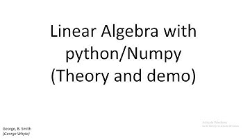 0. Linear Algebra with python/Numpy-Matrices and Determinant-Introduction