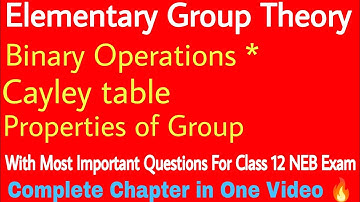 NEB Class 12 Elementary Group Theory Complete Lecture in One Video ✅ Class 12 Maths