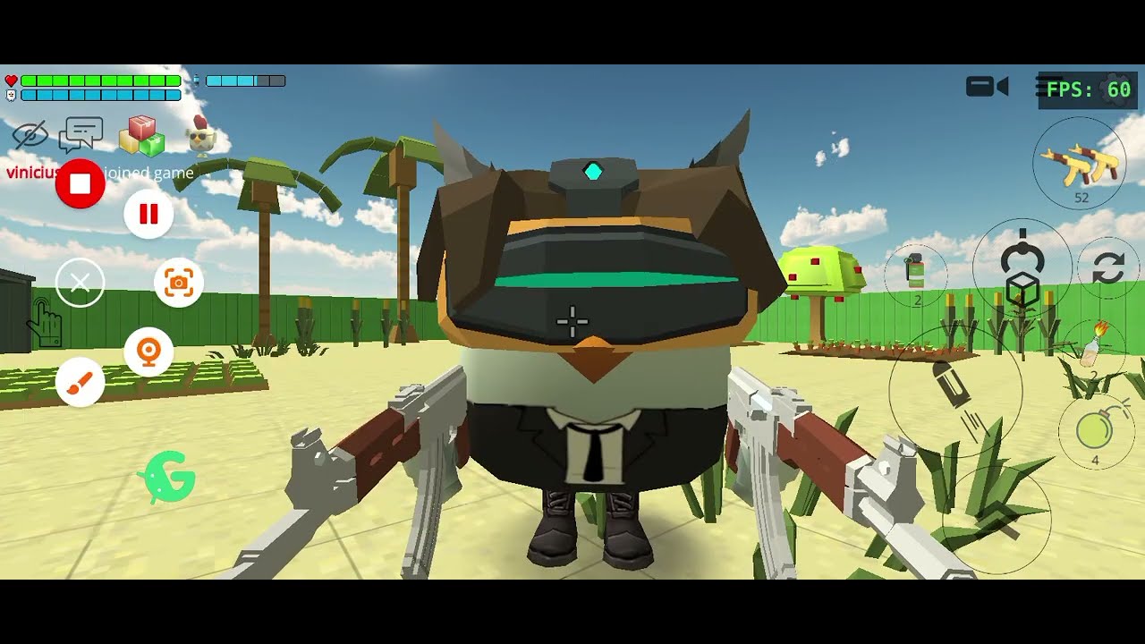 Jogando chicken gun no freeMode