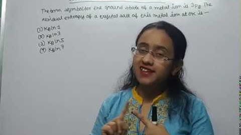 CSIR NET RESIDUAL ENTROPY GROUND STATE TERM CONFIGURATION | SOLVING PROBLEM |WITH EXPLANATION| HINDI