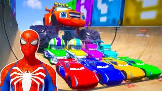 GTA V SPIDERMAN GODZILLA x KONG Epic New Stunt Race For Car Racing Challenge by Trevor and Shark #01