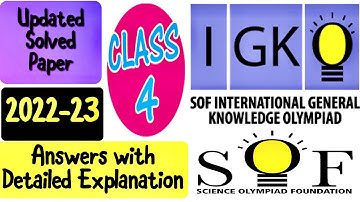 IGKO Class 4 Previous year Question Paper 2022-23 | Class 4 IGKO Olympiad | SOF GK Olympiad Grade 4