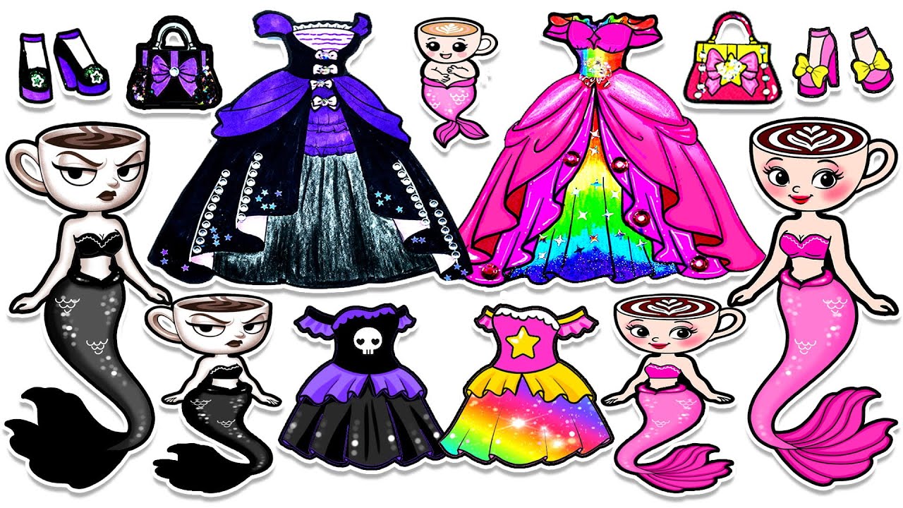 BALELRINA CAPPUCCINA x ESPRESSONA Mermaid 🌈 Mother & Daughter Barbie | Best DIY Arts & Paper Crafts