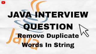 Remove Duplicate words In String