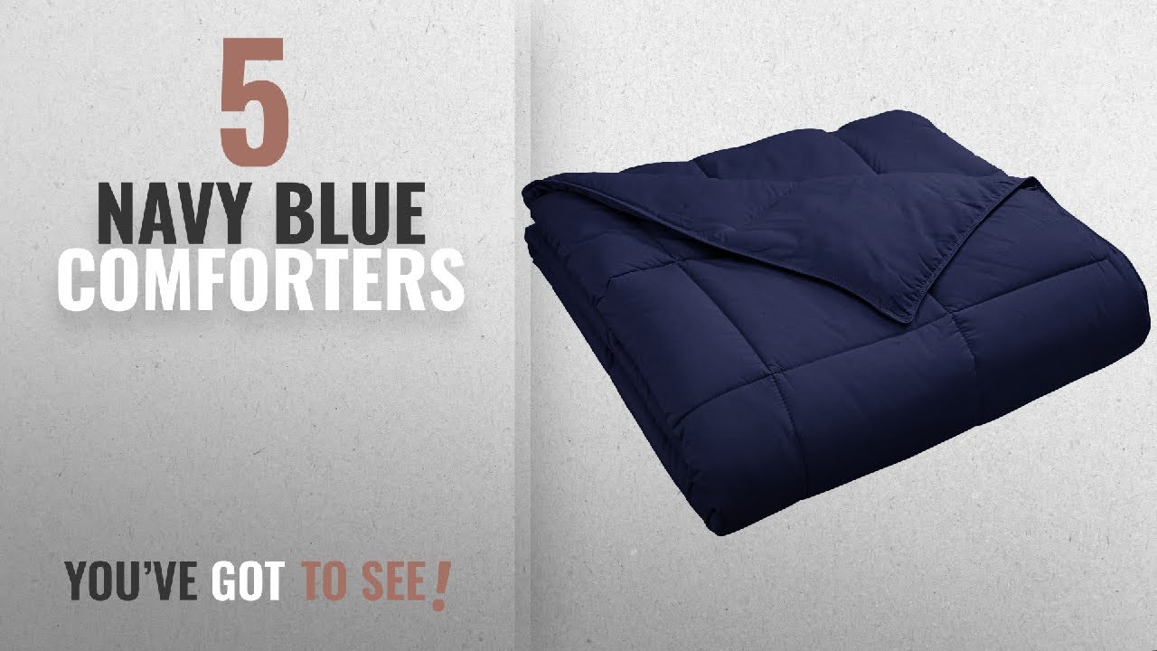 Top 10 Navy Blue Comforters  [2018]: Superior Classic All-Season Down Alternative Comforter with