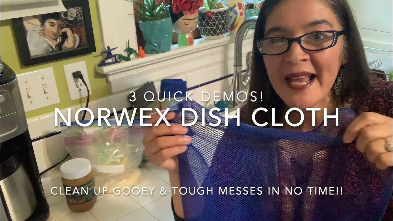 Norwex netted Dish Cloth 3 demos in 1+ min YouTube