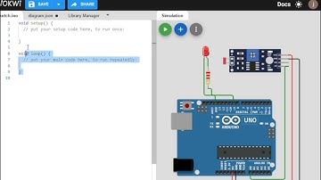 Tutorial Wokwi Belajar Pemrograman Arduino Membaca Nilai Analog Sensor LDR untuk menyalakan LED
