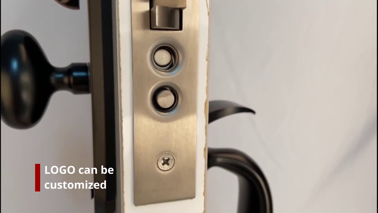 Black Solid Zinc Alloy Security Key Keyed Entry Door Lock And Lever Door Handle For Interior Door