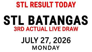 STL Batangas Live Draw Today July 27 2026 - 8:30pm STL 3rd Draw Result