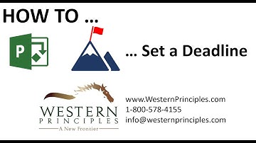 How To Set A Task Deadline In Microsoft Project