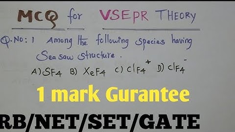 VSEPR theory MCQ | PG TRB/POLY TRB | NET | SET | GATE | NEET | JEE | IIT-JAM | @SANTHOSHCHEMISTRY
