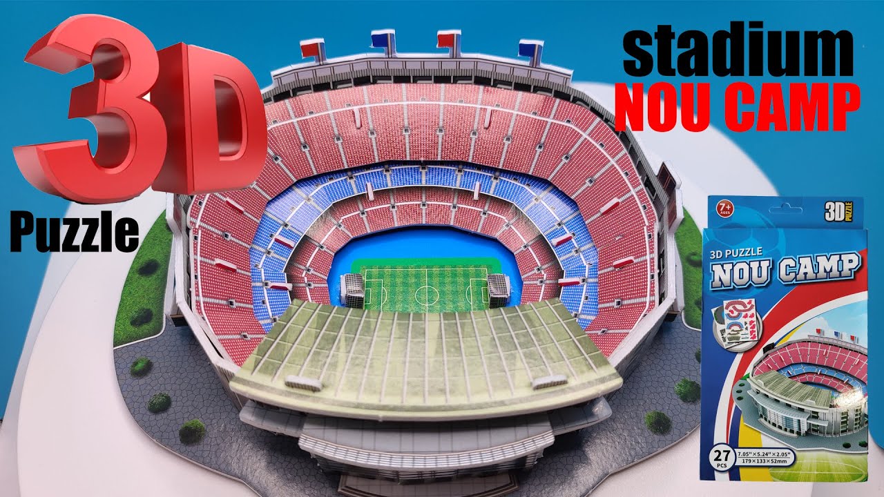 3d Jigsaw Puzzle Assembled Football Stadium Model Barcelona Real