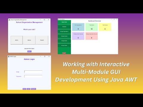 Working with Interactive Multi Module GUI Development Using Java AWT