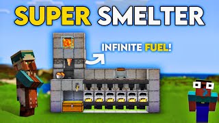 New Esiest Super smelter in Minecraft bedrock and java 💫
