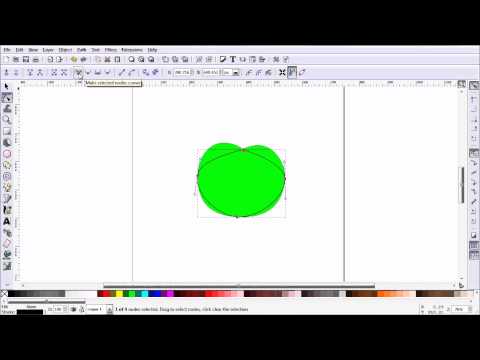 Inkscape Tutorial Making a Vector Outline of an Apple from an Image File, Practising Bezier Curves