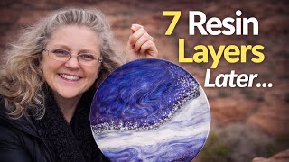 Resin Art Tutorial: The Final Step: Removing Resin Drips & Finishing This Ocean Resin Art | Part 7