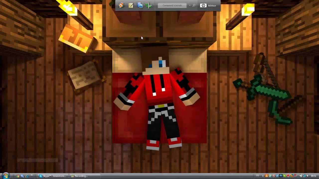 Tuto - Faire un fond écran minecraft avec son skin - YouTube