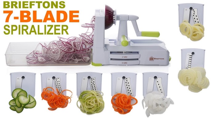 WellToBe 6-Blade Vegetable Spiralizer Spiral Slicer Veggie Pasta Spaghetti Maker for Healthy Low Carb/Paleo/Gluten - 304 Food Stainless Steel Body