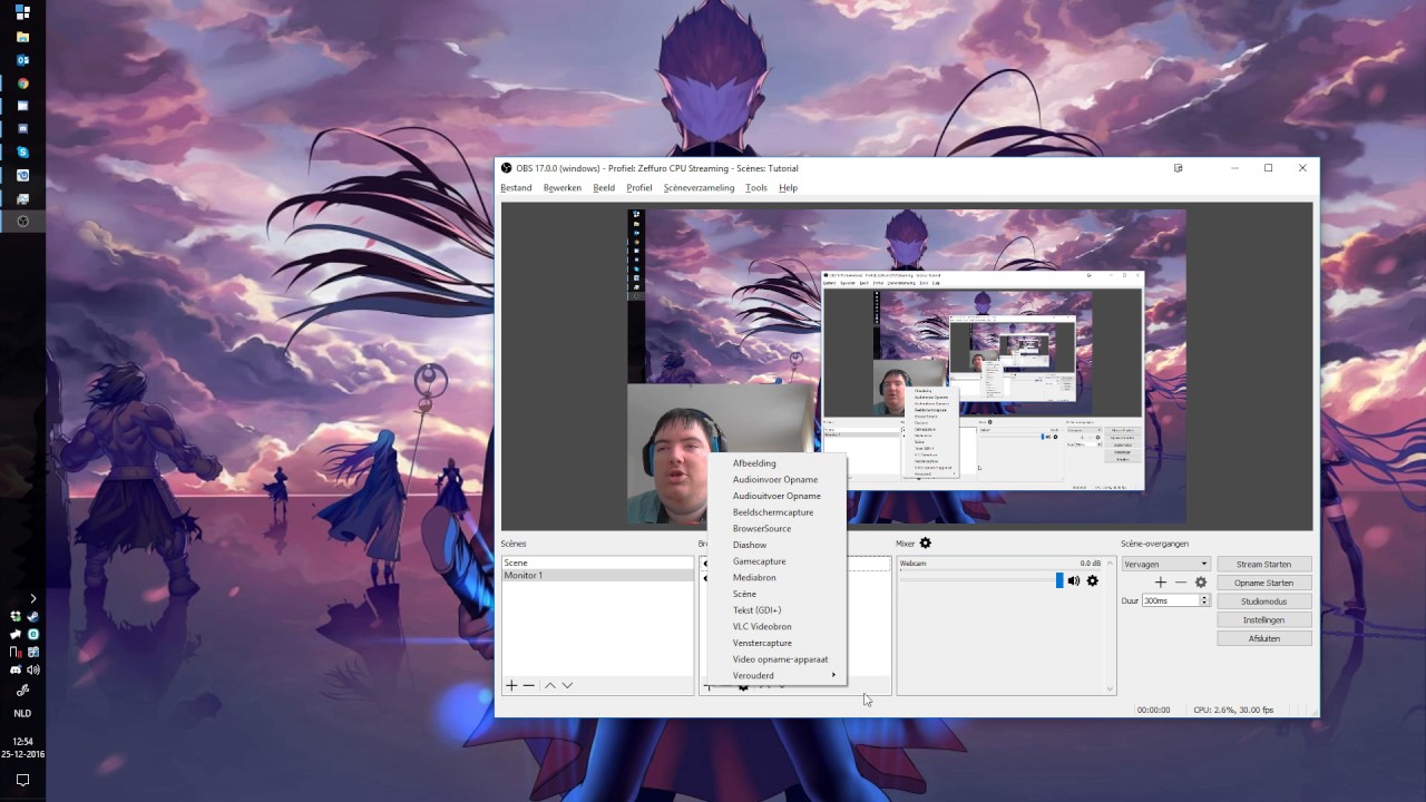 Video Tutorial - Instellen van OBS Studio (Open Broadcaster Software ...