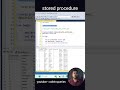Stored procedure #sql #database #dataanalysis #codinginterview #sqlpractice #shorts