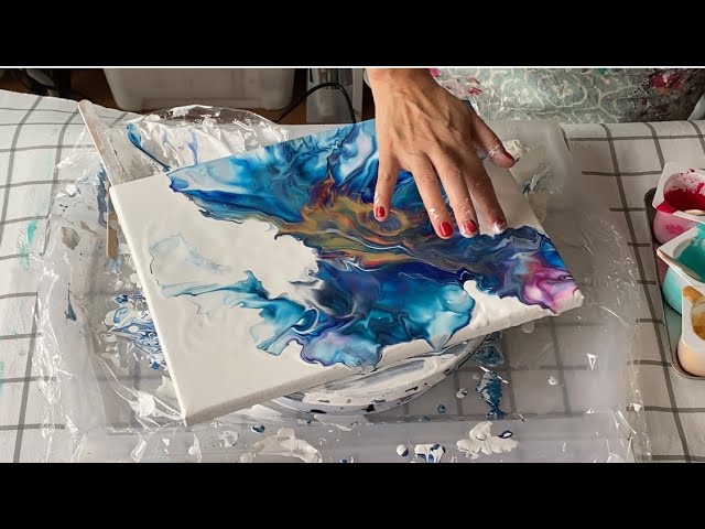 Paint and Water ONLY - Easy Acrylic Pouring Technique. Dutch Pour