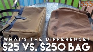 $25 vs. $250 Men's Bag: What's the Difference? Filson Briefcase and Rothco Messenger Bag Comparison