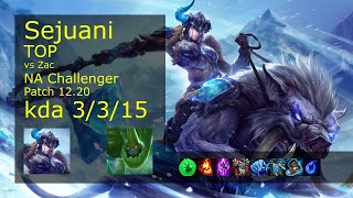 Rank 3 NA Sejuani Top: Sejuani vs Zac