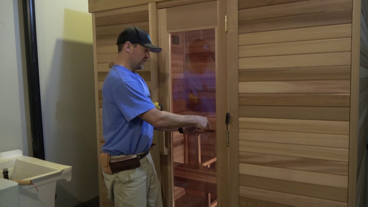 Sauna Door Handle & Setting the Selfclosing Hinges YouTube