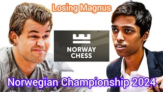 Round 3 : Losing Magnus Carlsen Vs Praggnanandhaa R | Norwegian Championship 2024