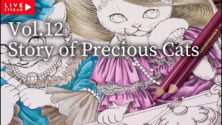 【塗り絵】春夏秋冬おしゃまな猫の物語 「ママのクローゼットでイタズラ」を塗ります。前回の続きです。