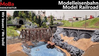 Model railroad H0 - WE BUILD the landscape around the new lake - terrain rock layout edge and more screenshot 3