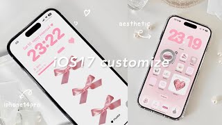 iOS 17 AESTHETIC CUSTOMIZATION! ✨ pink theme | custom iphone theme, widgets, icons tutorial