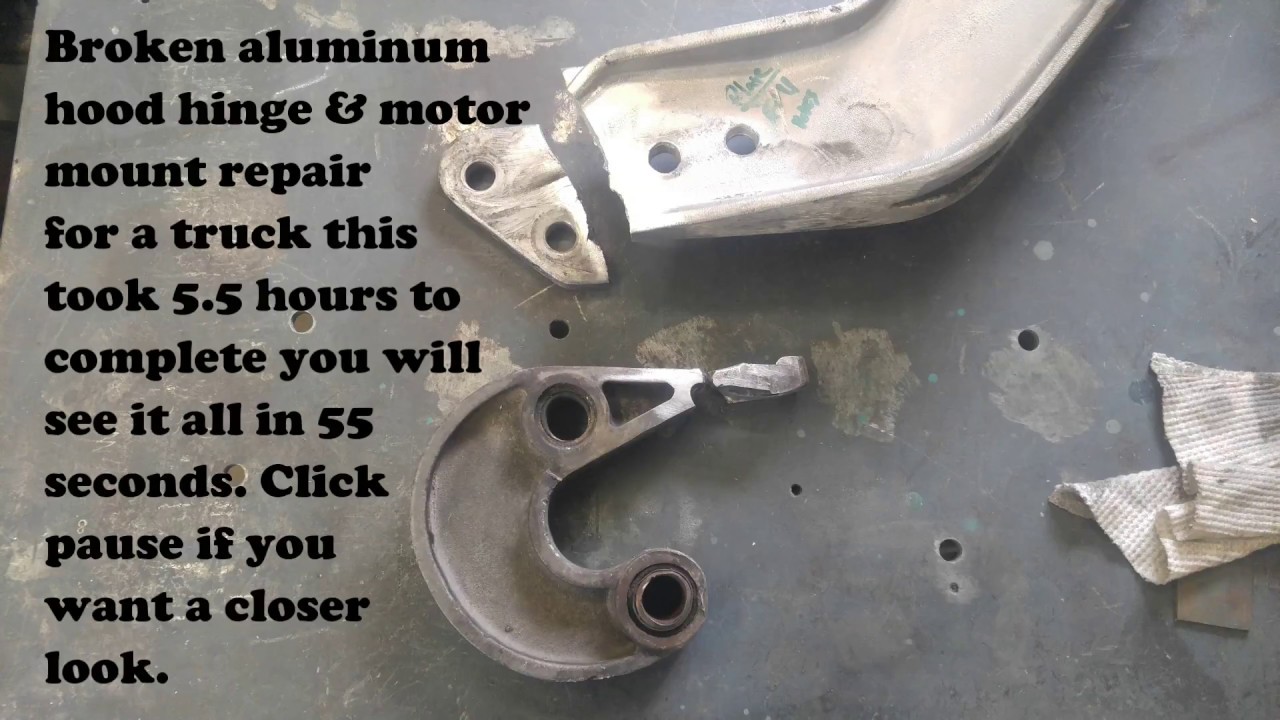 Broken aluminum engine mount and hinge YouTube