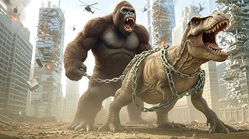 King Kong vs T-Rex Epic Battle : The Ultimate battle | 4K Animation!