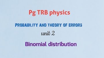 Binomial distribution #PG TRB Physics# PG trb2024#trbexam