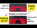 POCO F7 vs Realme GT 6T Display Comparison Indepth Review Which is Best 🔥🔥🔥 #pocof7 