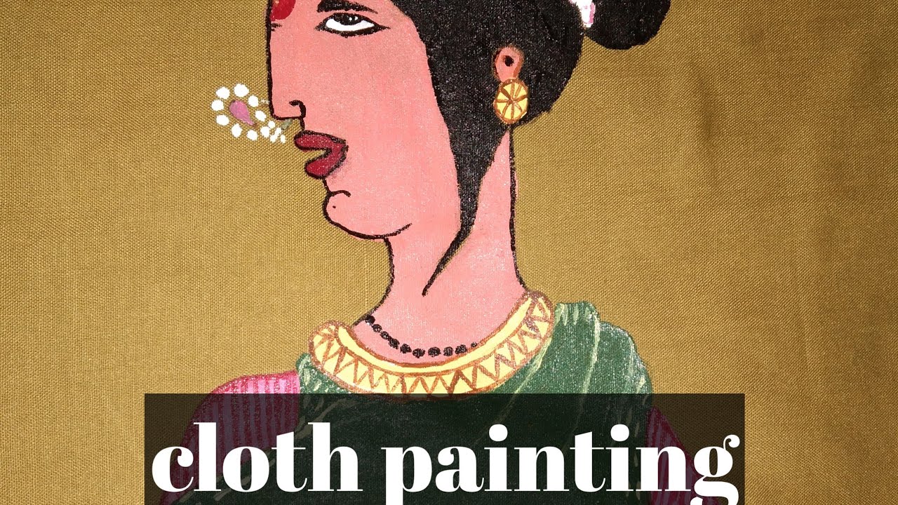 cloth painting,lady painting on cloth,traditional maharashrian woman