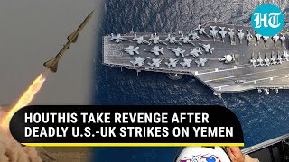 houthis rain missile fire on u.s warship after american-british strikes on yemen kill 16; iran warns