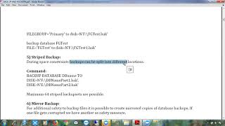 Telugu: Class 62 File &File Groups, Stripped Backups, Mirror Backups