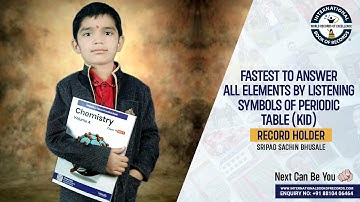 FASTEST TO ANSWER ALL ELEMENTS BY LISTENING SYMBOLS OF PERIODIC TABLE KID