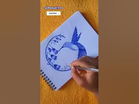 Easy Hummingbird & Flowers Drawing 🌷 shorts YouTube