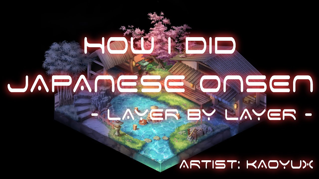 How I Did Isometric Game Art "Japanese Onsen" - Layer by Layer