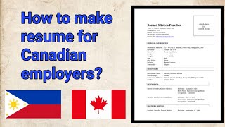Paano Gumawa Ng Resume For Canadian Employers Ofw Filipino Applicants Youtube