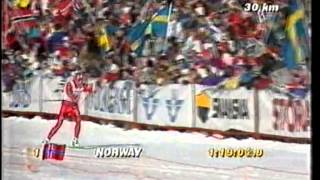 Ski VM Falun 1993 stafett, herrer. Svenske kommentarer, vhsrip