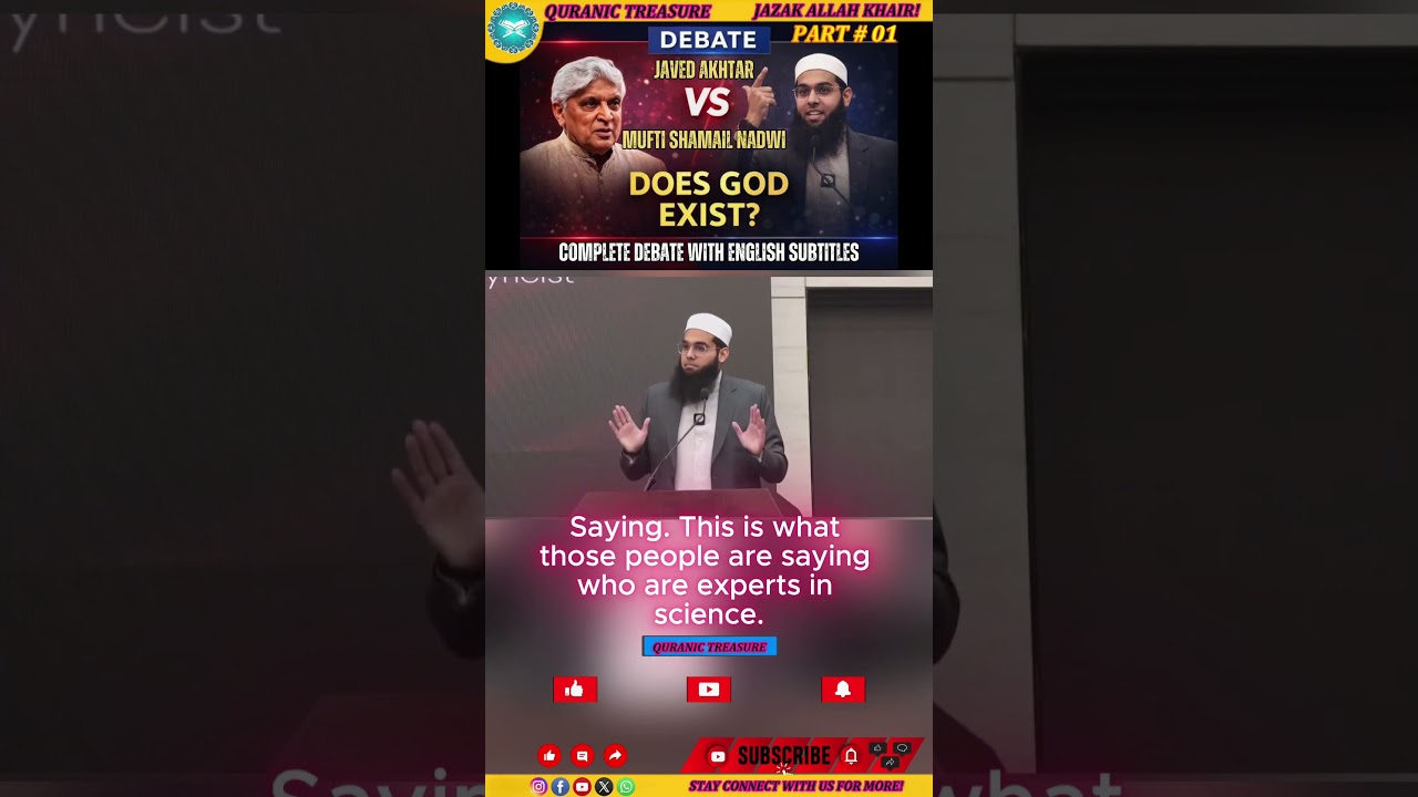 Does God Really Exist 🤔 | Javed Akhtar Debate Mufti Shamail | Eng Sub | Part 1 🌍