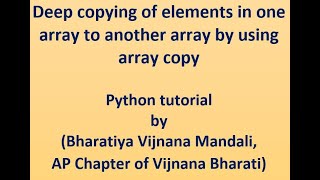 63-Deep copying of elements in one array to another array by using array copy